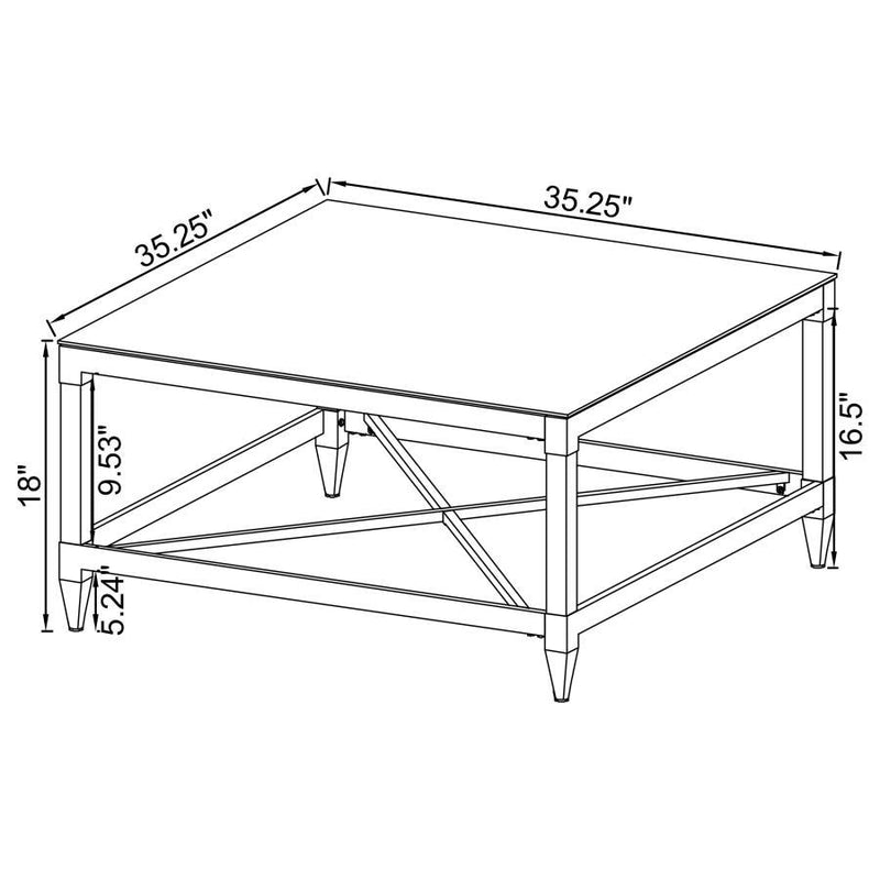 Lindley - Square Tempered Mirror Acrylic Table
