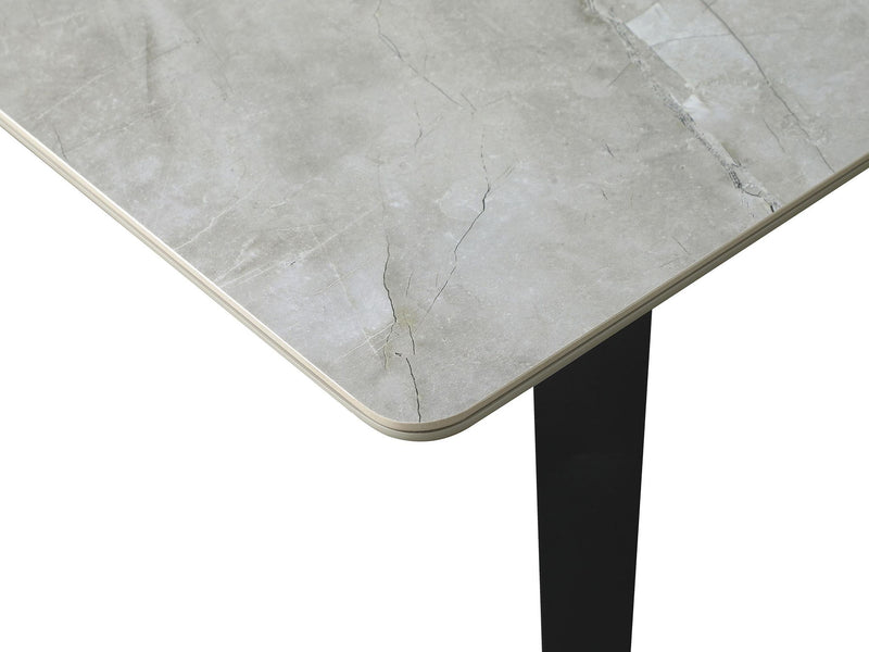 Mina Rectangular 65-inch Extension Dining Table Grey Ceramic