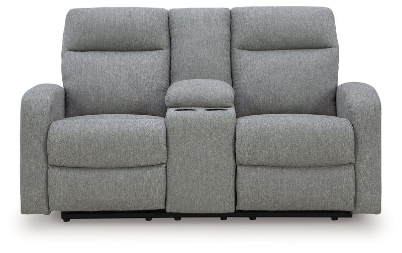 Gauntlet - Double Recline Loveseat With Console - Sterling