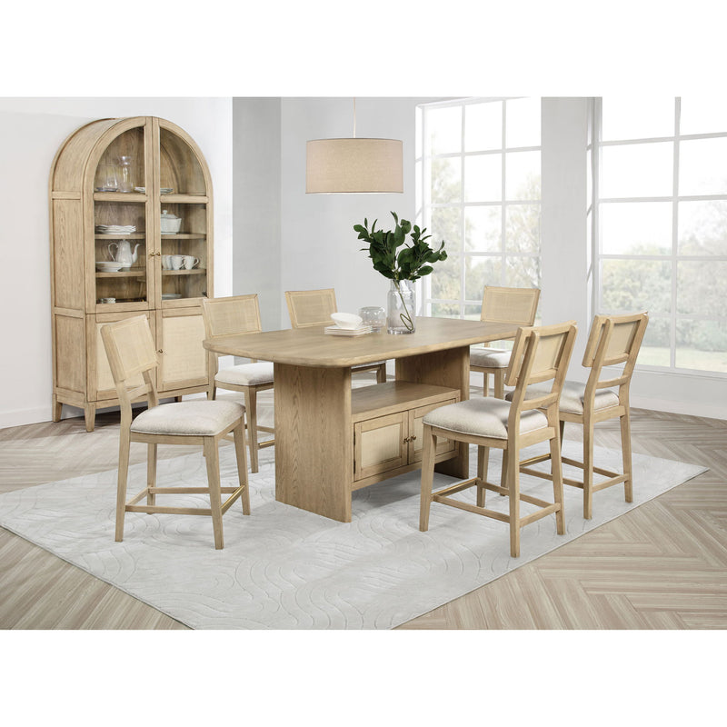 Kimpton - Counter Height Dining Table With Storage Cabinet And Shelves - Beige