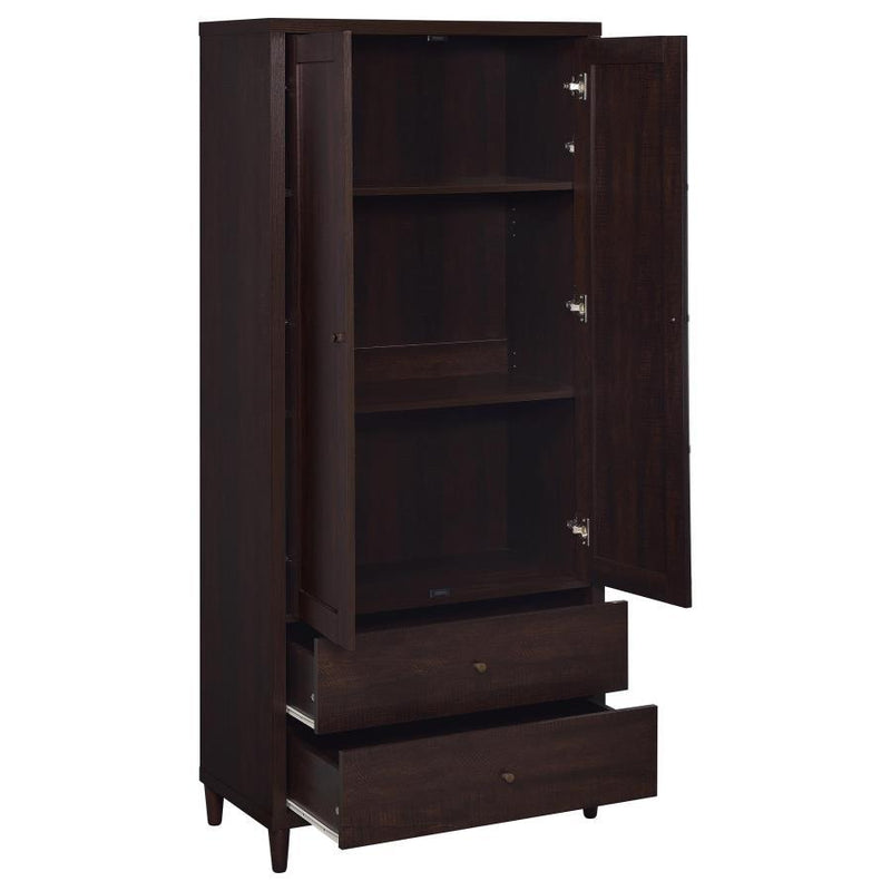 Wadeline - 2 Door Tall Accent Storage Cabinet - Rustic Tobacco