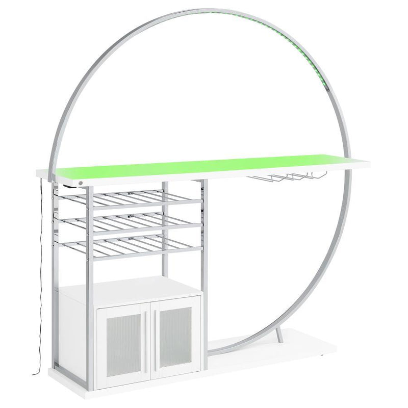 Risley - 2-Door Circular LED Home Bar With Wine Storage