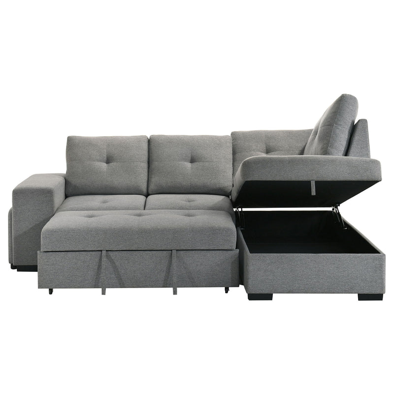 Atkinson - Sleeper Sectional Sofa With Lift Top Chaise - Gray