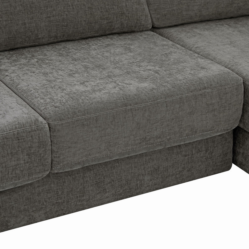 L-Shaped Modular Sofa With Double Layer Cushion