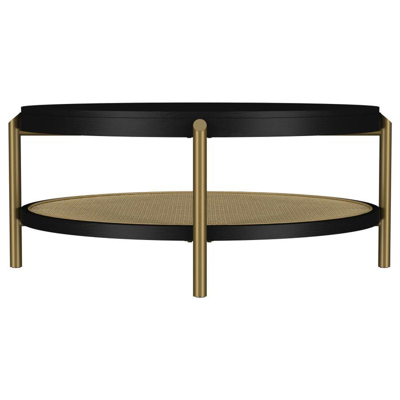 Arini - Round Coffee Table With Storage Shelf