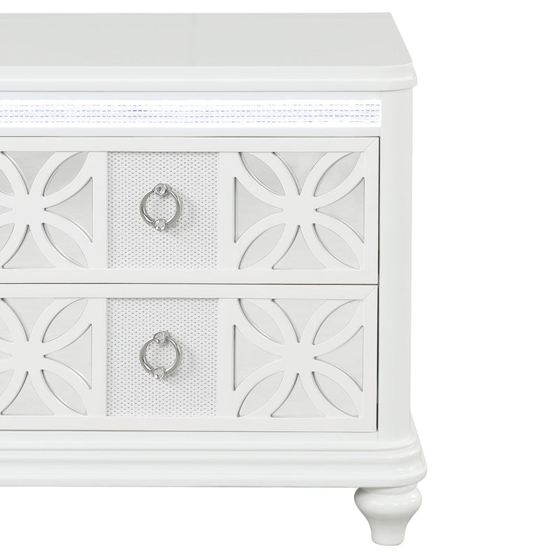 Abigale - 2 Drawer Nightstand With LED - White