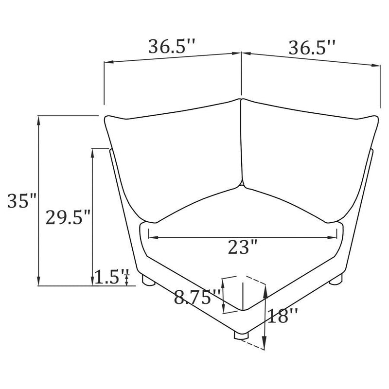 Sasha - Upholstered Corner Chair - Barely Black