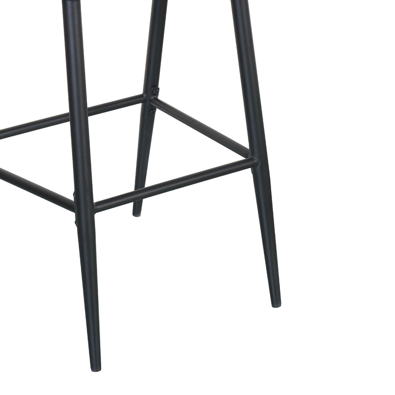 Outdoor Bar Height Metal Frame Counter Stools With Scallop Shaped Backrest & Water Resistant Cushions