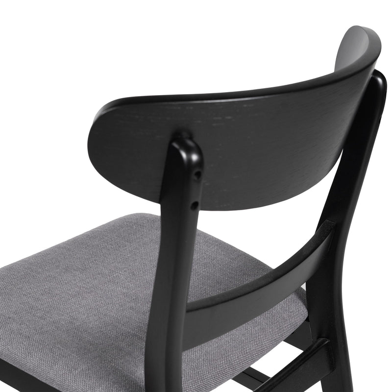 Dining Chair With Upholstered Seat - Dark Gray