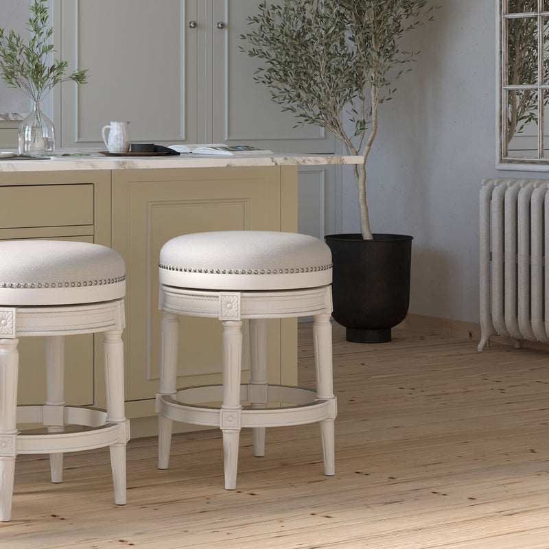 Rustic Elegance Backless Swivel Stool