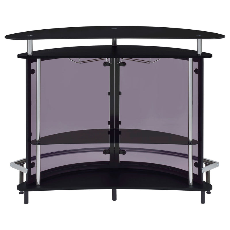 Strick & Bolton - Freestanding Glass Top Home Bar Wine Cabinet With Panels - Black