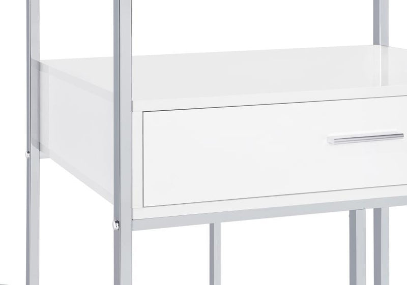 Figueroa - 5-Shelf Wine Storage Bar Cabinet - White High Gloss
