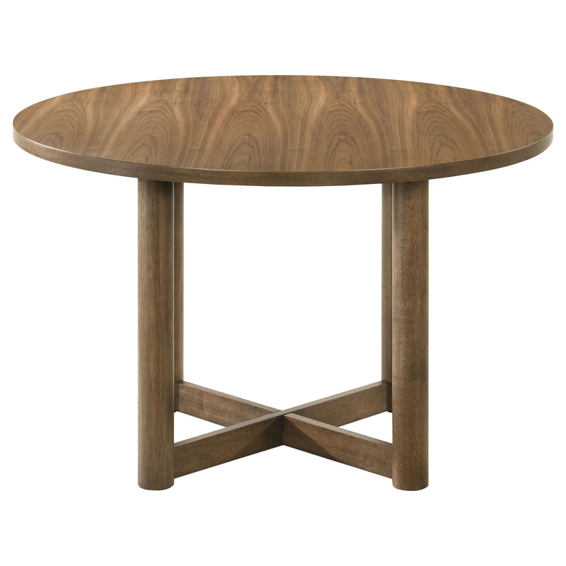 Graham - 5 Piece Round Dining Table Set - Walnut