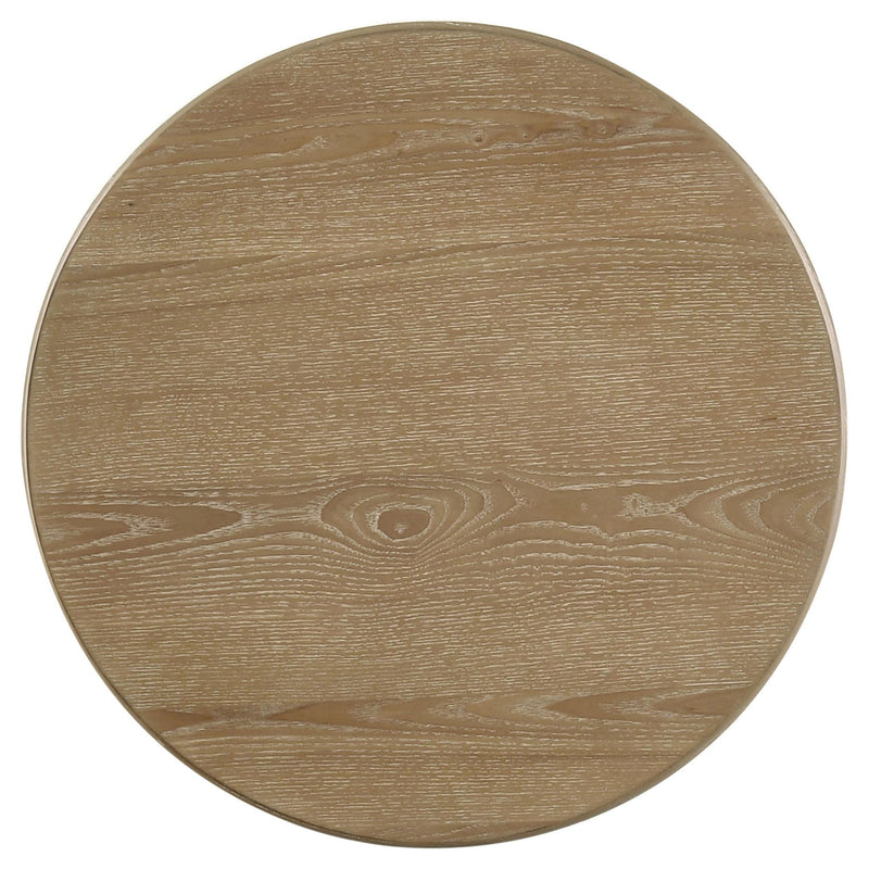 Adina 2-piece Round Coffee Table Set Distressed Light Brown