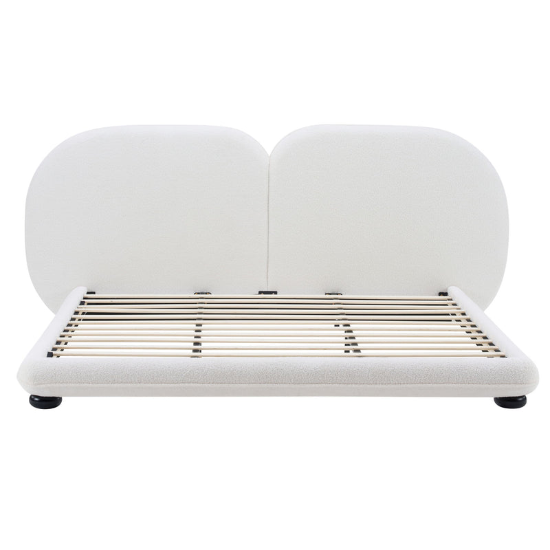 Upholstered Platform Bed With Split Headboard