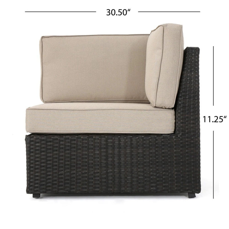 Santa Cruz - 8 Piece Outdoor Sectional Set - Dark Brown