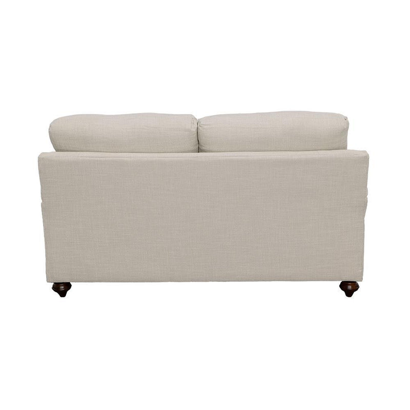Glenn Upholstered English Arm Loveseat Light Grey and Blue
