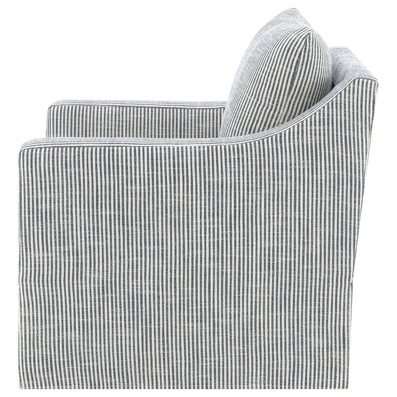 Merced - Upholstered Sloped Arm Accent Swivel Chair With 360 Degree Swivel Base - Gray