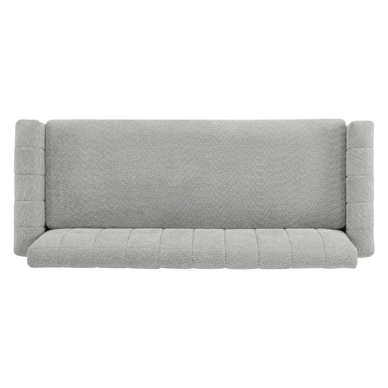 Modern Loveseat Sofa, 2 Seater With Square Arms For Living Room