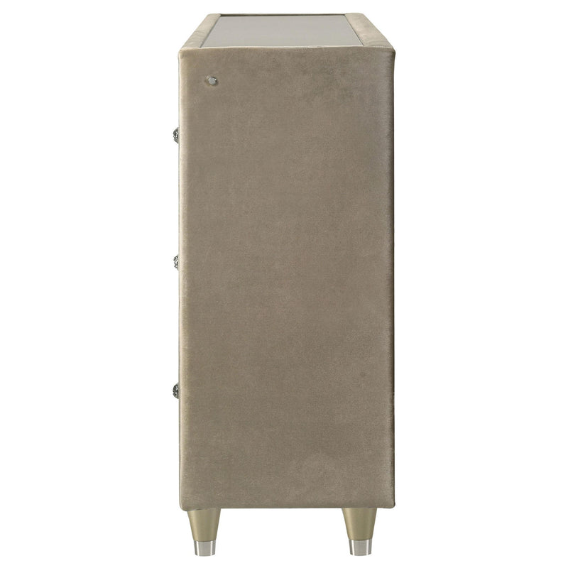 Lorient 8-drawer LED Bedroom Flame Box Dresser Ivory Camel