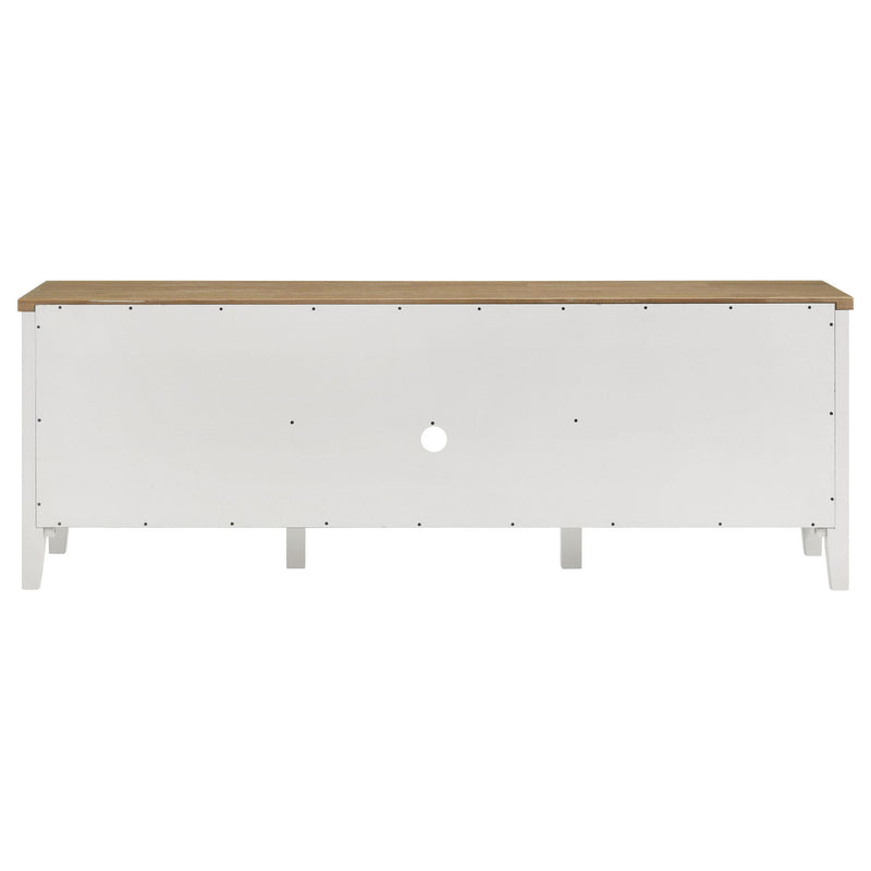 Hollis 2-door Wood 67-inch TV Stand with Drawer Brown and White