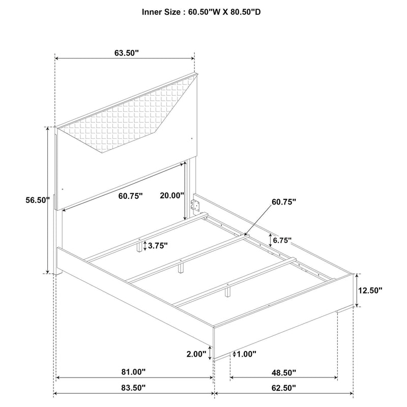 Ives 4-piece Queen Bedroom Set White High Gloss