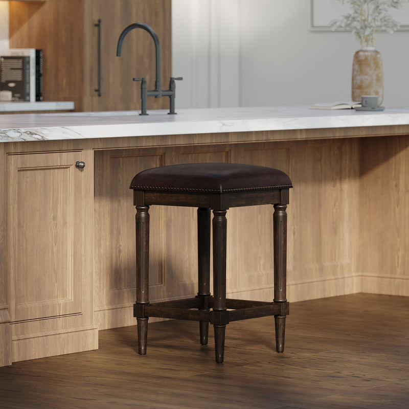 Square Stool With Upholstered Seat