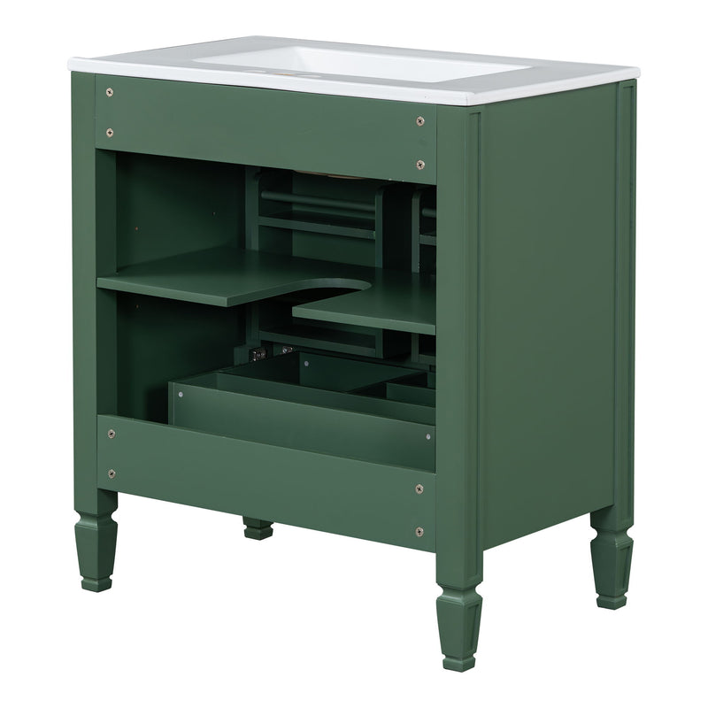 Bathroom Vanity With Sink With 2 Doors And Adjustable Shelf