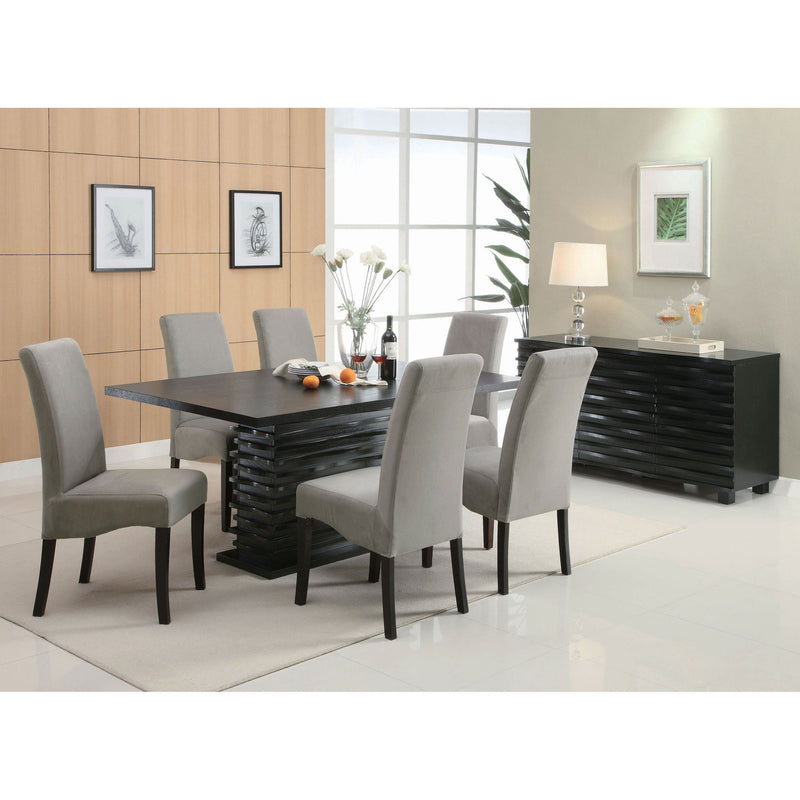 Upholstered Dining Chair Soft Padded Seat And Flared Back Design (Set of 2) - Gray