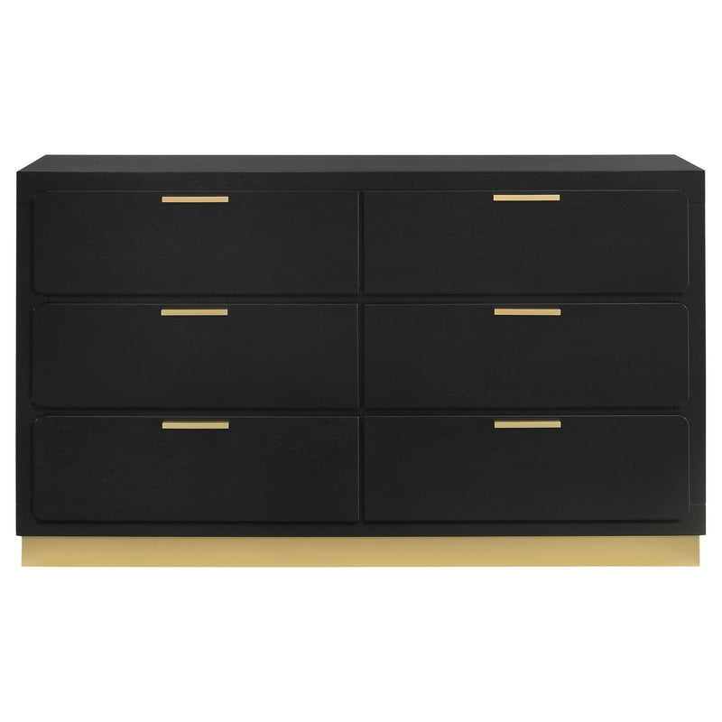 Caraway 6-drawer Dresser Black
