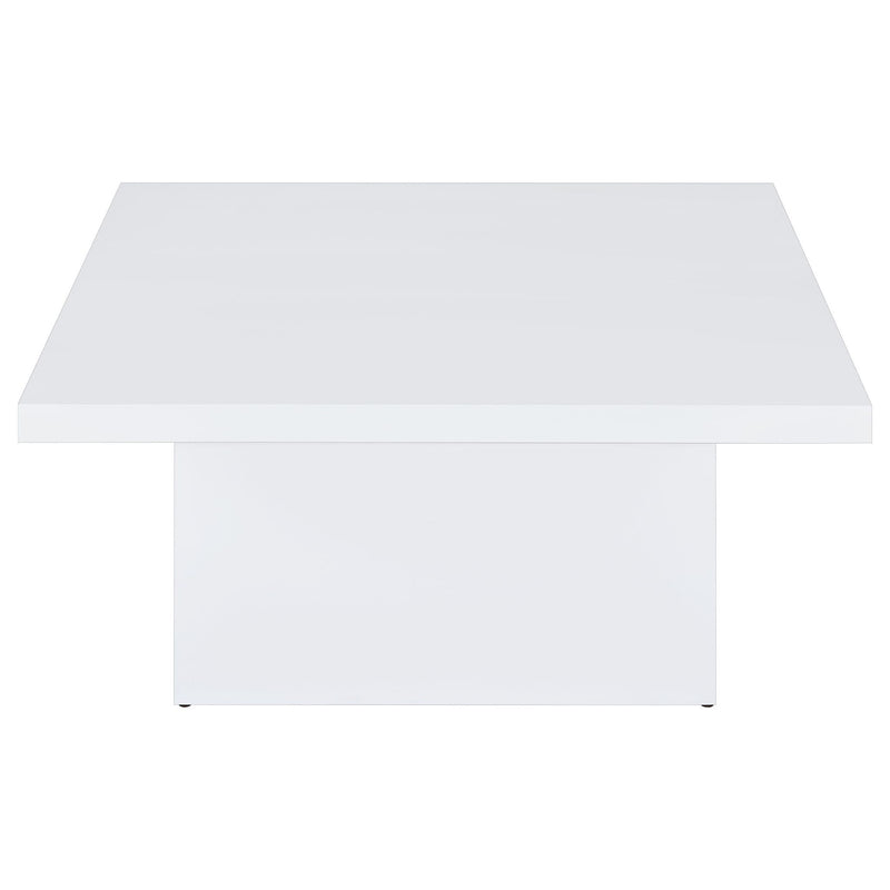 Devar Square Engineered Wood Coffee Table White High Gloss