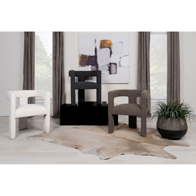 Verda - Upholstered Accent Side Chair In Soft With Rounded Open Back And 3 Leg Base - White