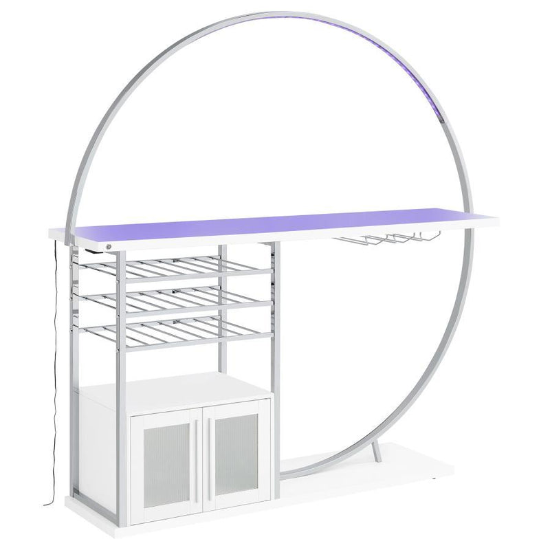 Risley - 2-Door Circular LED Home Bar With Wine Storage
