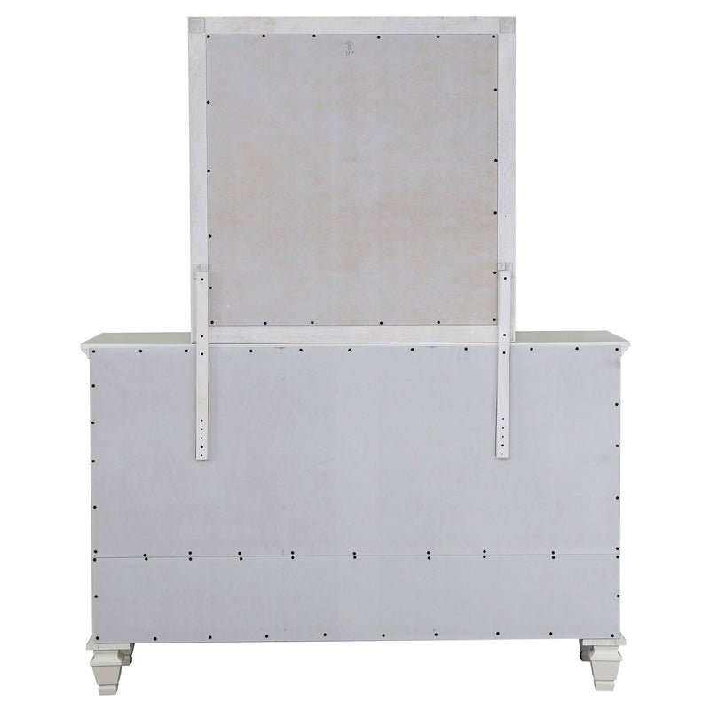 Dennis - 11 Drawer Dresser With Mirror - Cream White
