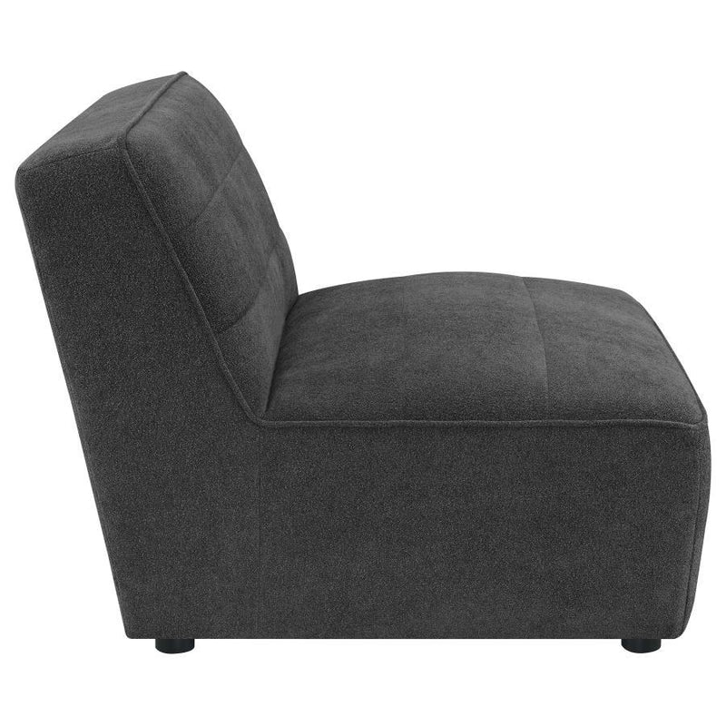 Sunny - Upholstered Armless Chair - Dark Charcoal