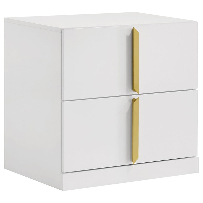 Ines 4-piece Queen Bedroom Set Grey and White High Gloss