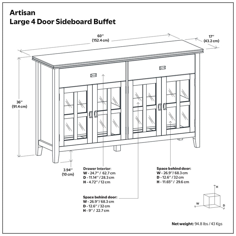 Artisan - 4 Door Sideboard Buffet