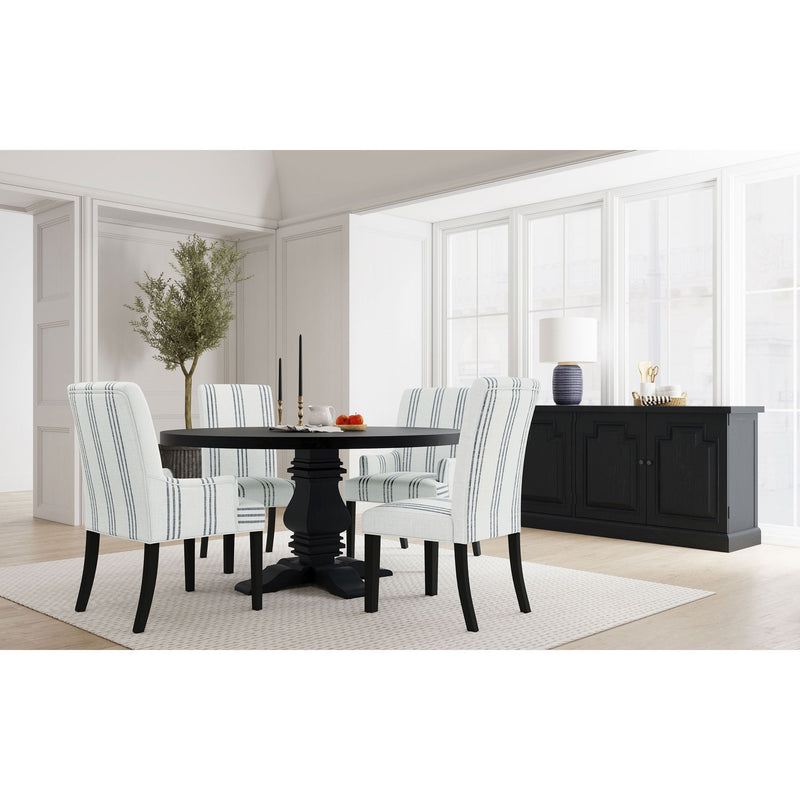 Draper - Upholstered Dining Chair (Set of 2) With Vertical Stripes - Beige