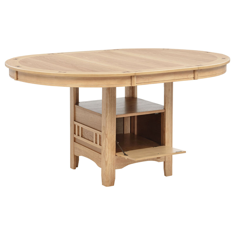 Davis - 5 Piece Oval Extension Leaf Dining Set With Pedestal Base - Light Oak