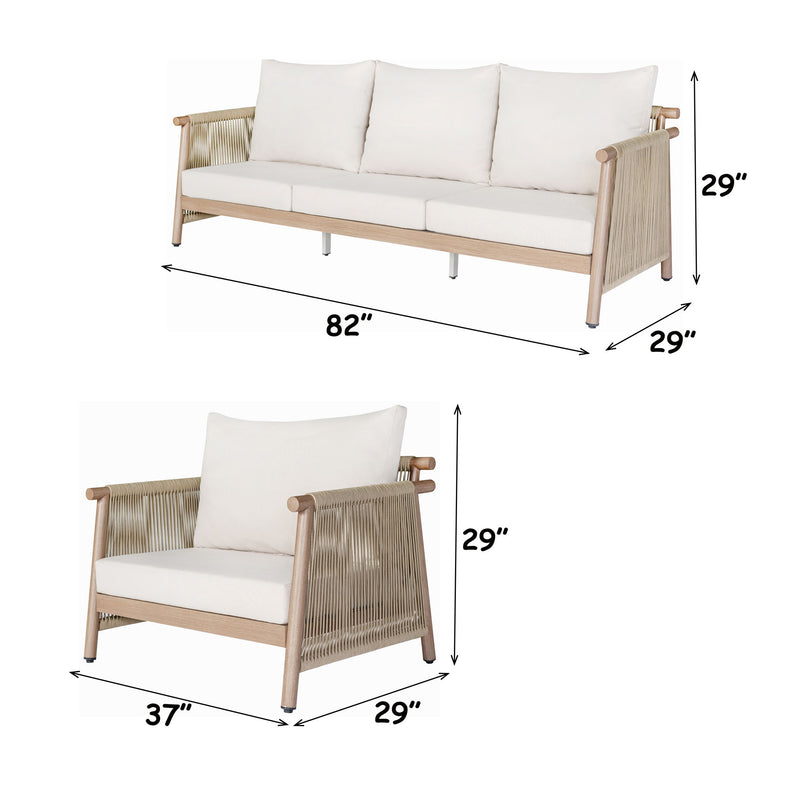 Zira - 5 Piece Patio Sofa Set - Beige