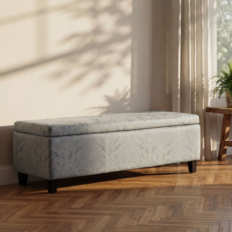Indoor Storage Ottoman Bench With Hidden Storage - Pattern