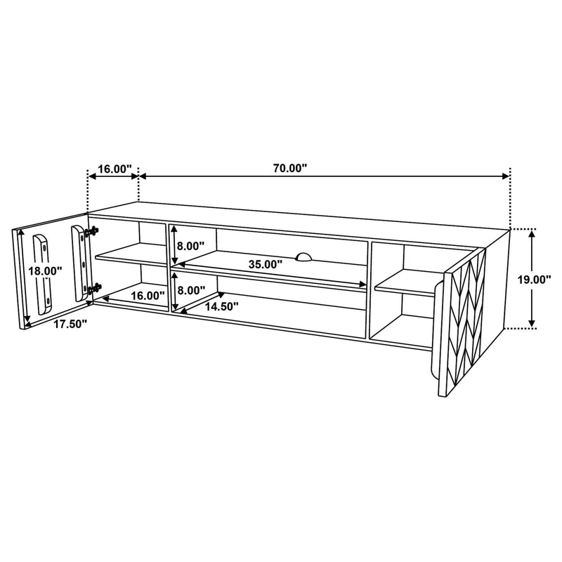 Keese 2-door Wood 70-inch TV Stand Media Console Mango Brown