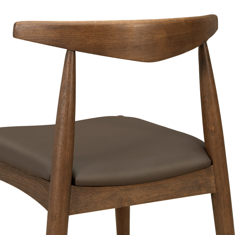 5 Piece Dining Set With 1 Table And 4 Upholstered Chairs - Brown / Walnut
