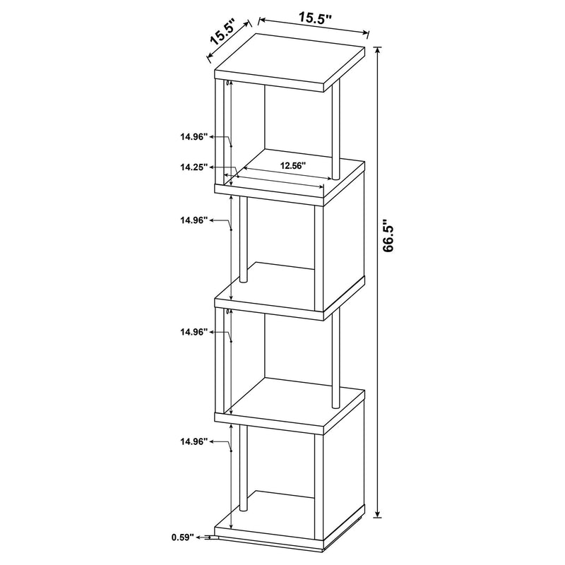 4 Tier Bookcase With Accents