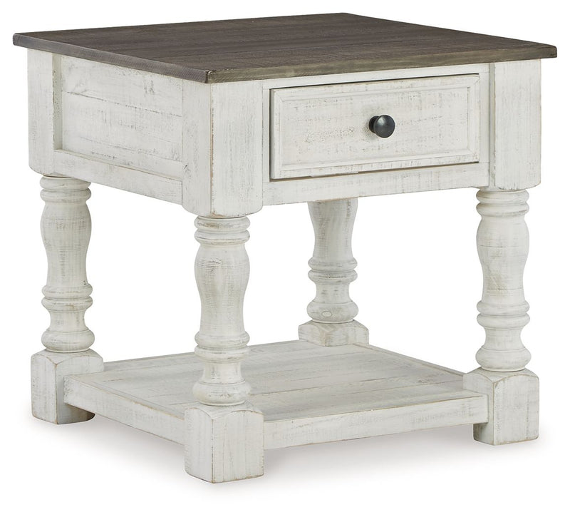 Havalance - Square End Table - White / Gray