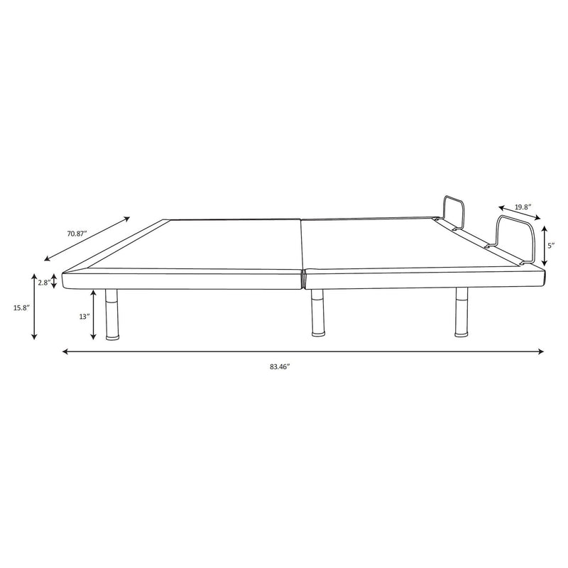 Negan California King Adjustable Bed Base Grey and Black