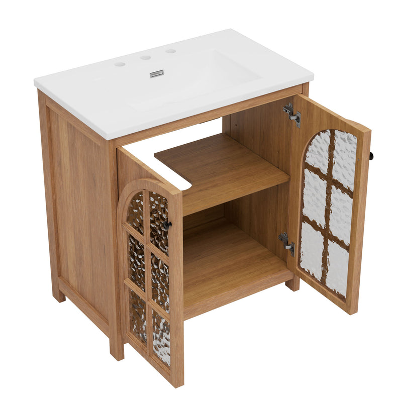 Vintage Farmhouse Bathroom Vanity With Ceramic Sink