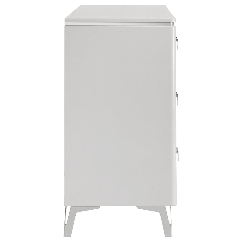 Cassia 6-drawer Bedroom Dresser Cabinet White High Gloss