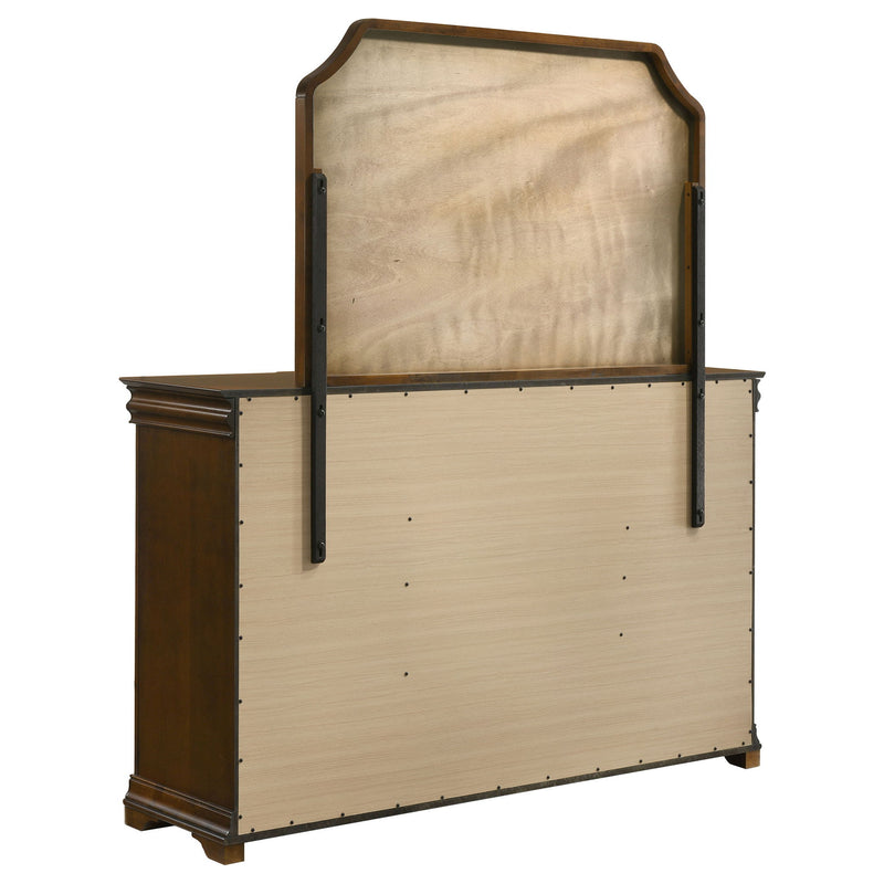 Leonide - 9 Drawer Dresser With Mirror - Cherry