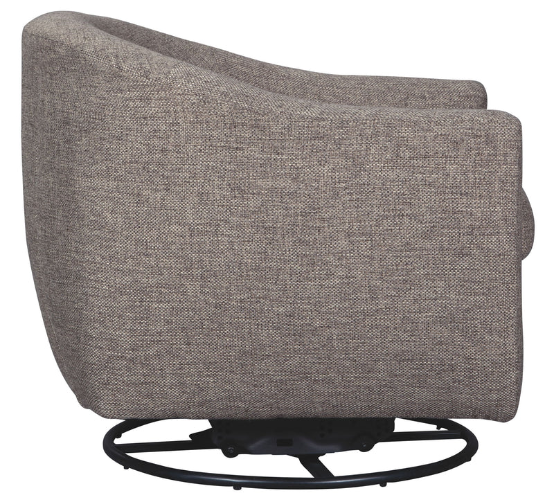 Upshur - Swivel Glider Accent Chair - Taupe